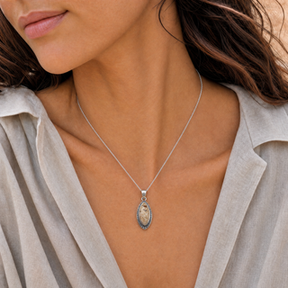 Southwestern Classics Jasper Marquise Pendant Necklace