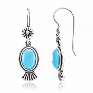 Southwestern Classics Turquoise Oval Dangle Earrings