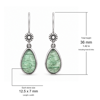 Southwestern Classics Green Aventurine Oval Dangle Earrings