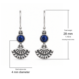 Southwestern Classics Lapis Lazuli Fan Dangle Earrings