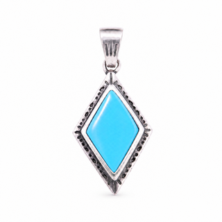 Southwestern Classics Turquoise Diamond Pendant Necklace