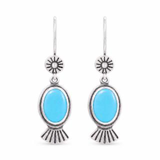 Southwestern Classics Turquoise Oval Dangle Earrings