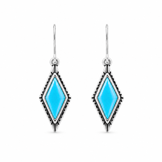 Southwestern Classics Turquoise Diamond Dangle Earrings