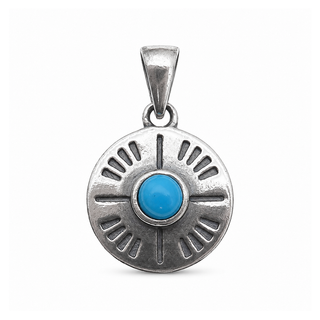 Southwestern Classics Turquoise Round Charm Pendant Necklace
