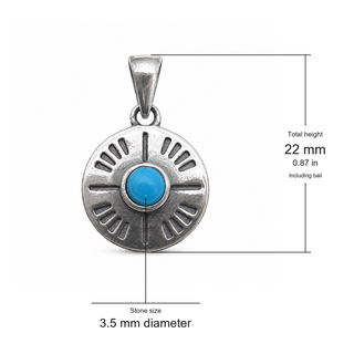 Southwestern Classics Turquoise Round Charm Pendant Necklace