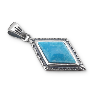 Southwestern Classics Turquoise Diamond Pendant Necklace