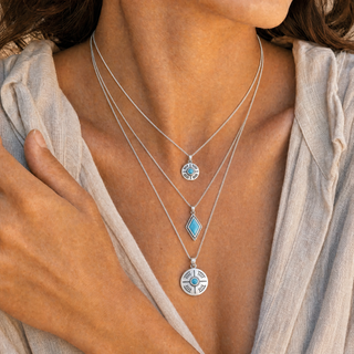 Southwestern Classics Turquoise Diamond Pendant Necklace