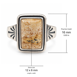 Southwestern Picture Jasper Rectangle Ring