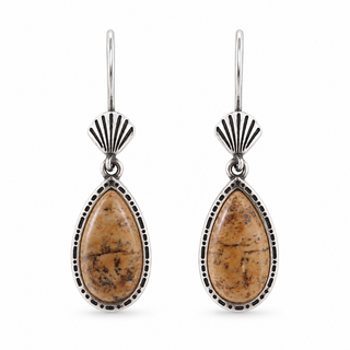 Southwestern Classics Picture Jasper Teardrop Dangle Earrings
