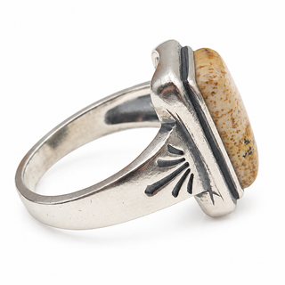 Southwestern Picture Jasper Rectangle Ring